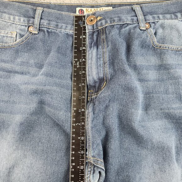 Men's Slim Straight Leg Moto Jeans Size 42 Stretch Biker Articulated Knees Kaalu - Picture 6 of 10